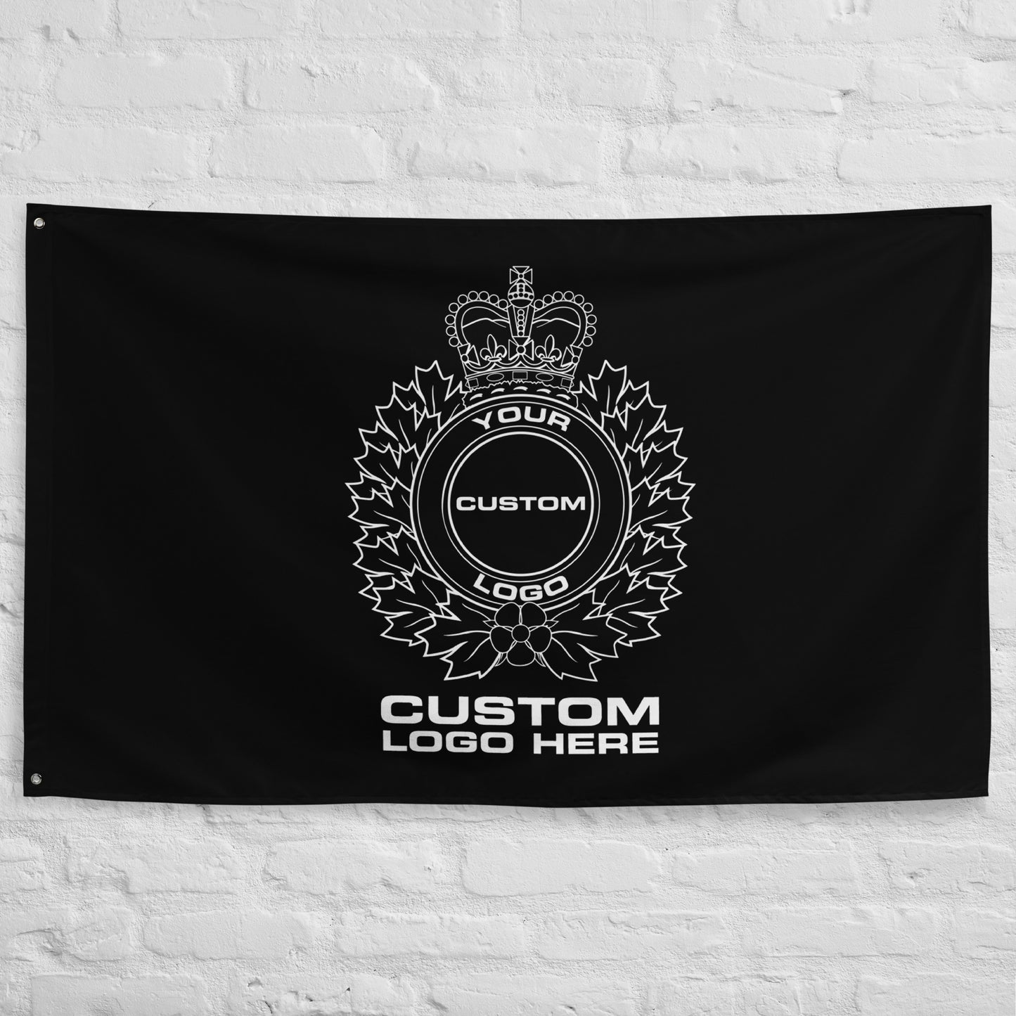 Custom Police, LEO, Sheriff, Corrections Agency Logo Wall Flag-911 Duty Gear Canada-911 Duty Gear Canada