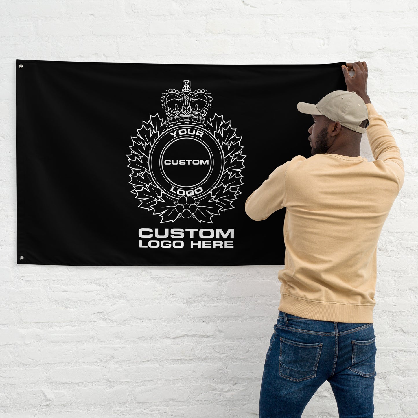 Custom Police, LEO, Sheriff, Corrections Agency Logo Wall Flag-911 Duty Gear Canada-911 Duty Gear Canada