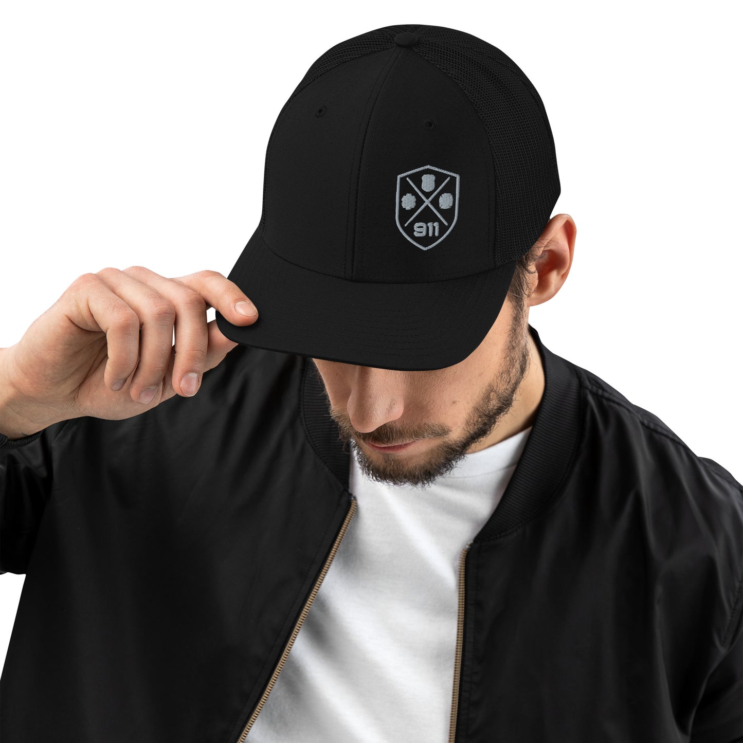 911 Duty Gear Logo Police Fire EMS Richardson Mesh Cap