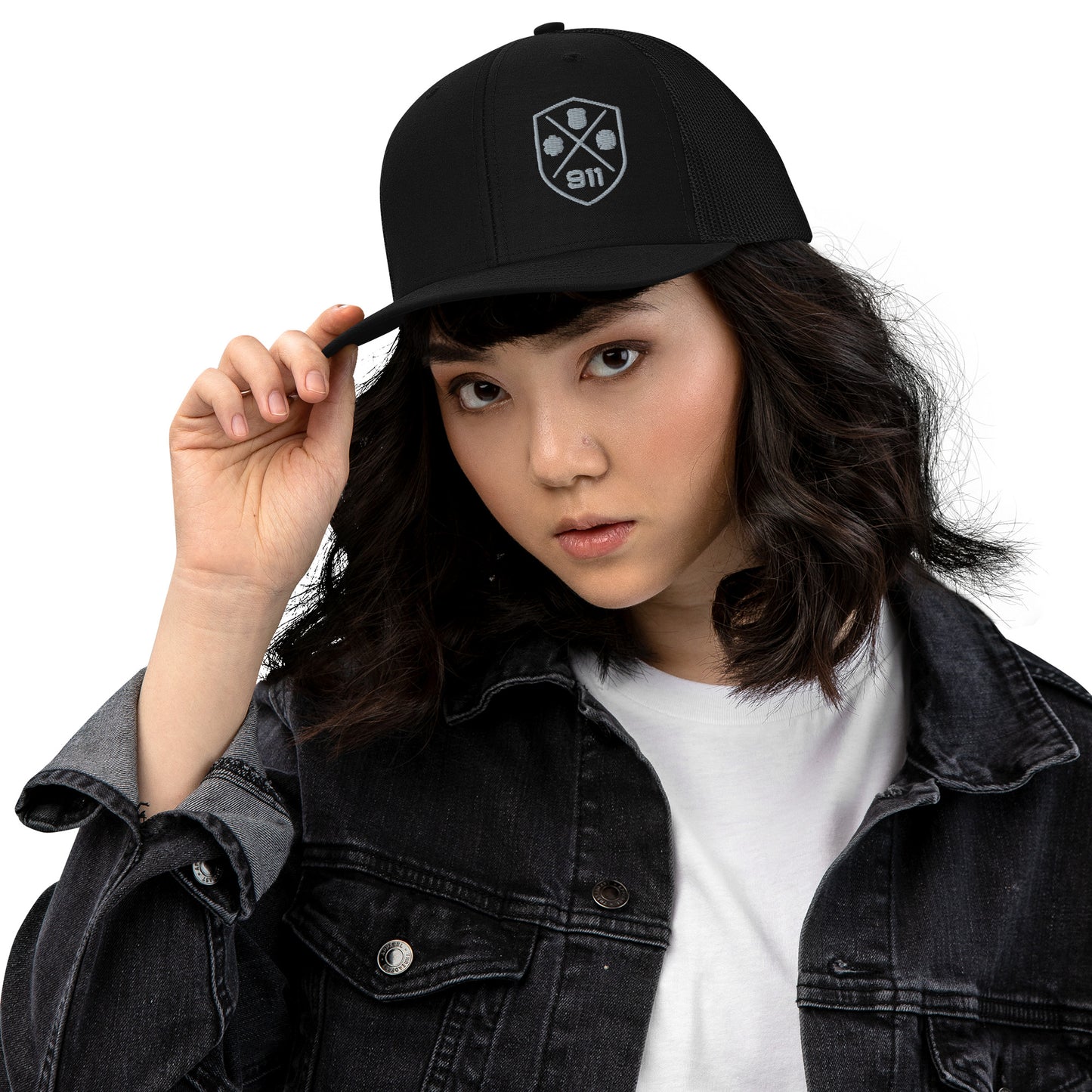 911 Duty Gear Logo Police Fire EMS Richardson Mesh Cap