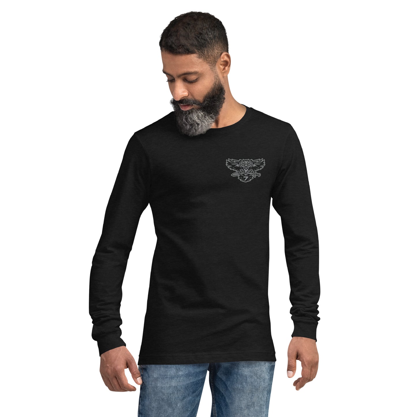 Bella & Canvas District 7 Front Logo Unisex Long Sleeve Tee