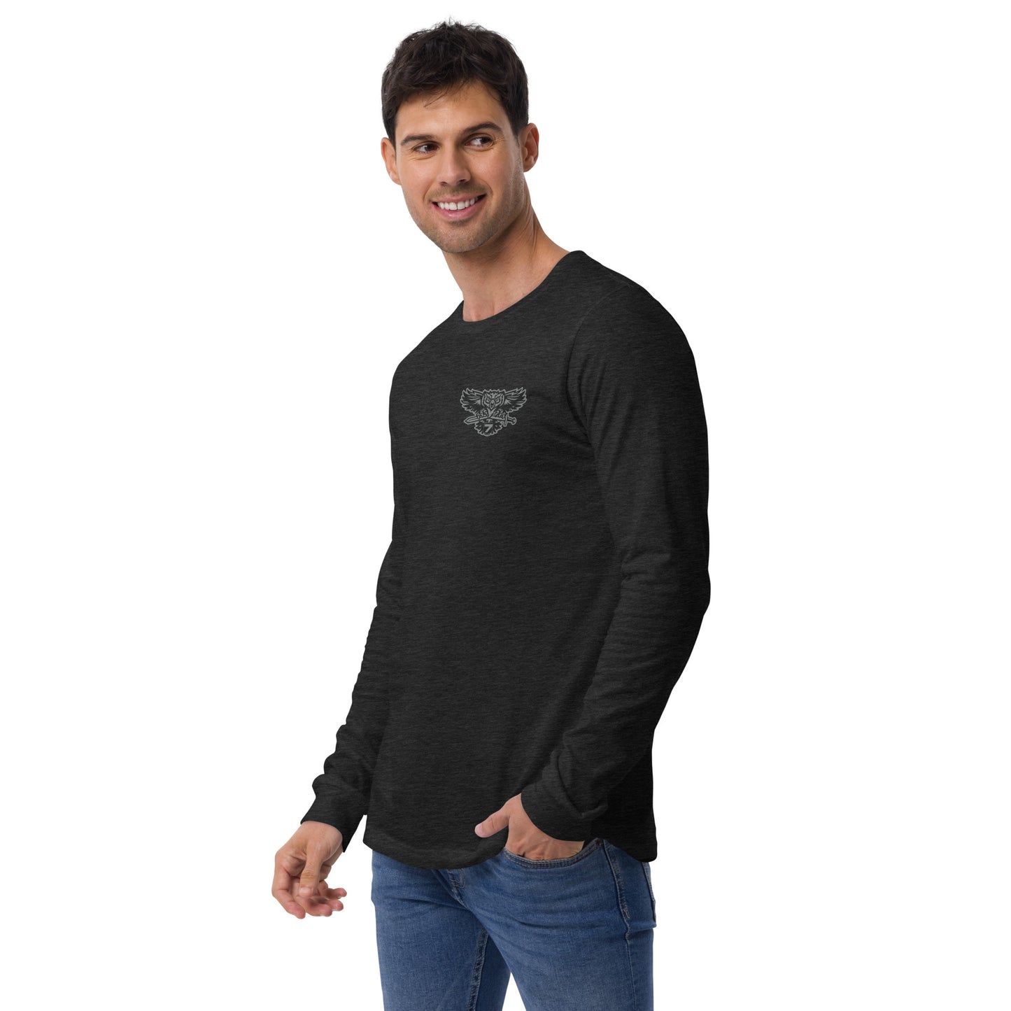 Bella & Canvas District 7 Front Logo Unisex Long Sleeve Tee