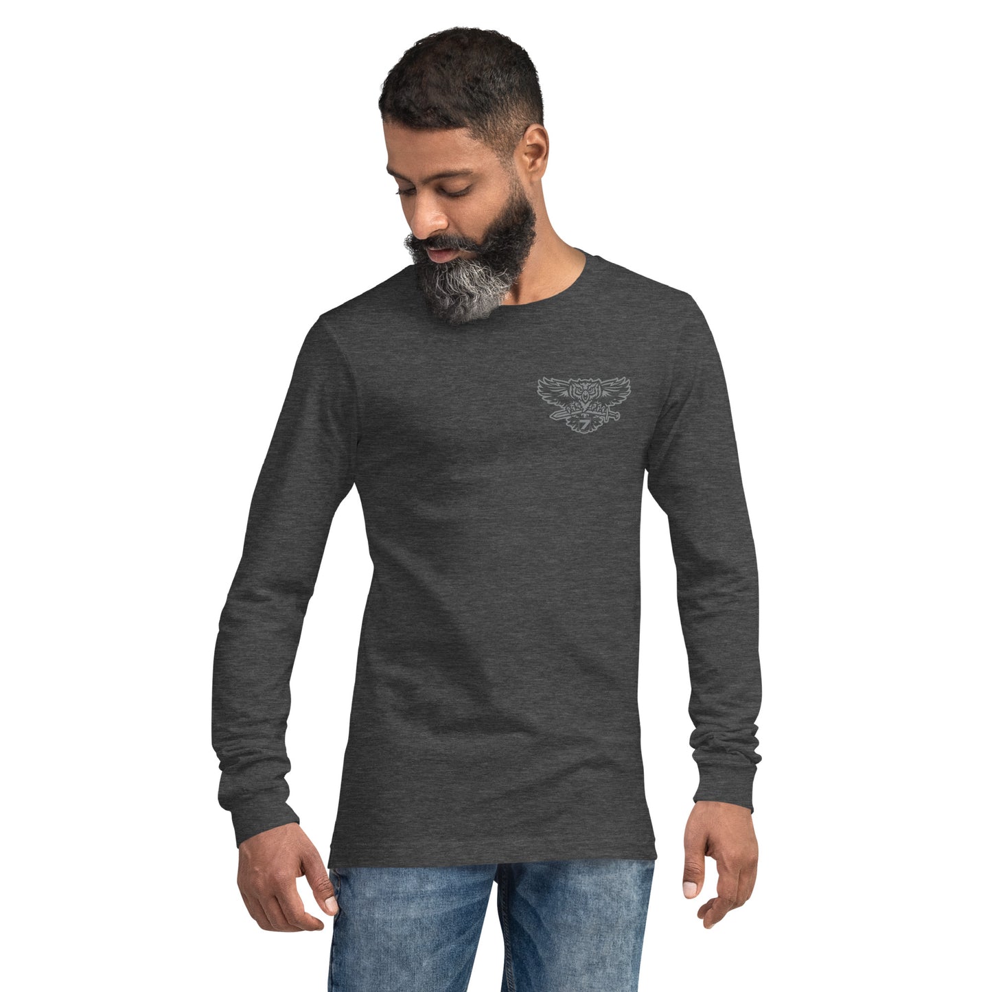 Bella & Canvas District 7 Front Logo Unisex Long Sleeve Tee