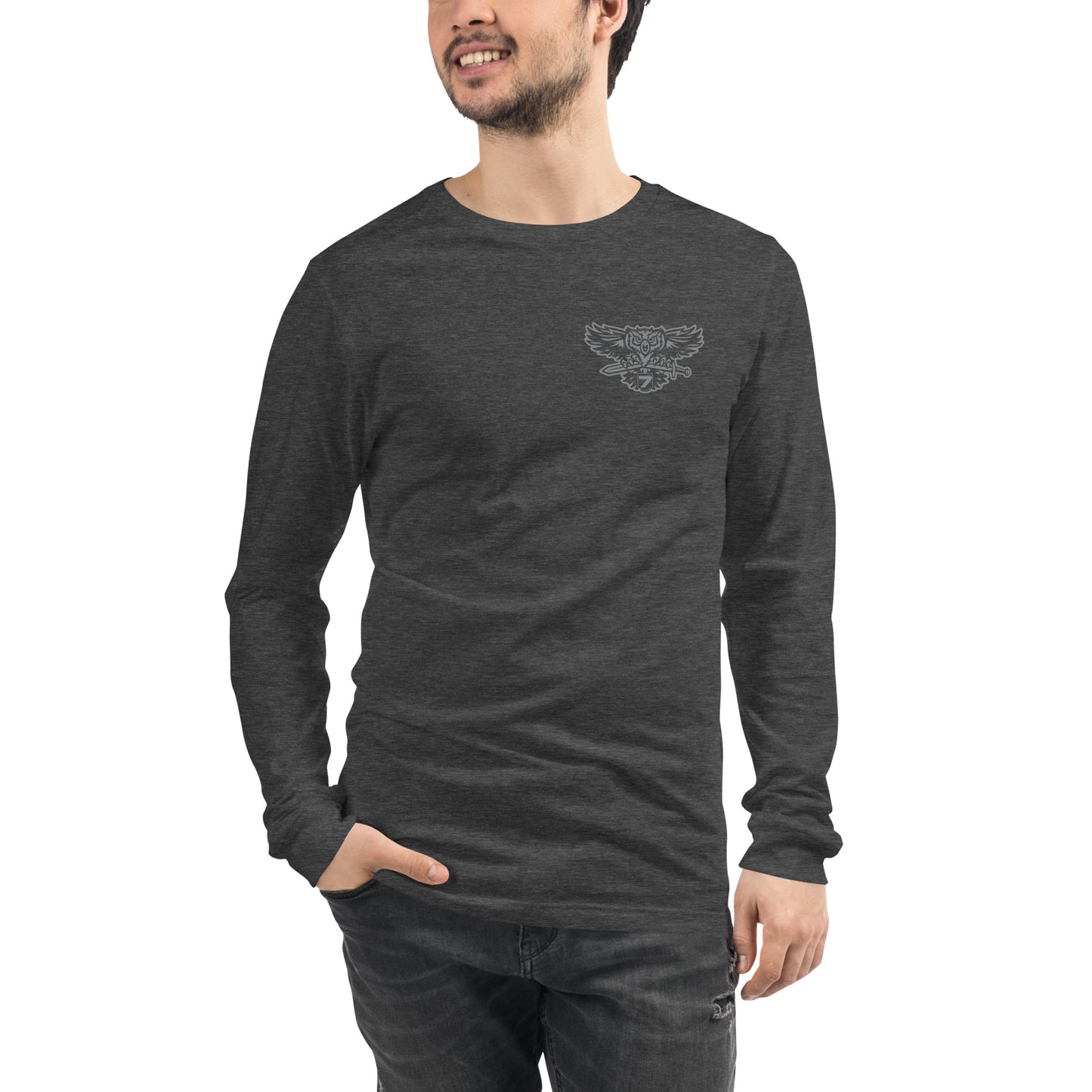 Bella & Canvas District 7 Front Logo Unisex Long Sleeve Tee