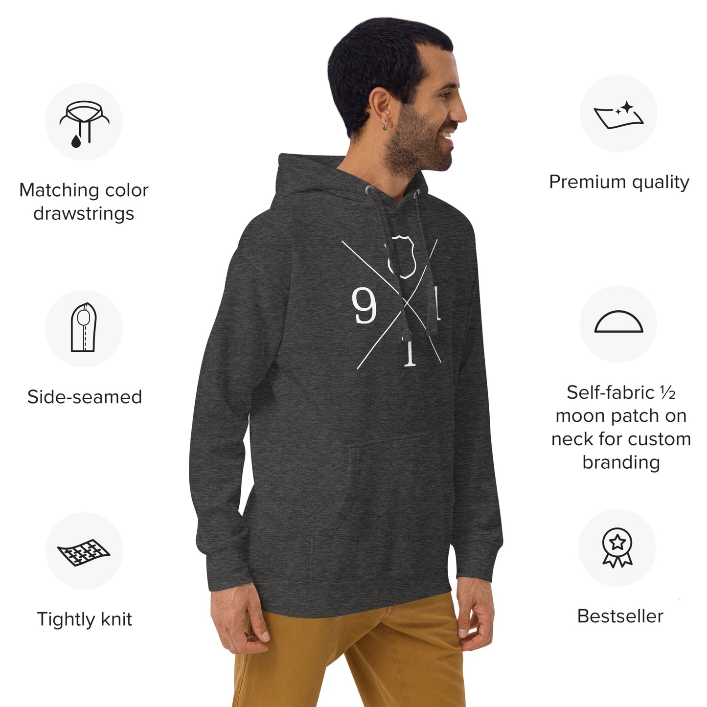 Police and Law Enforcement Badge 911 Hoodie