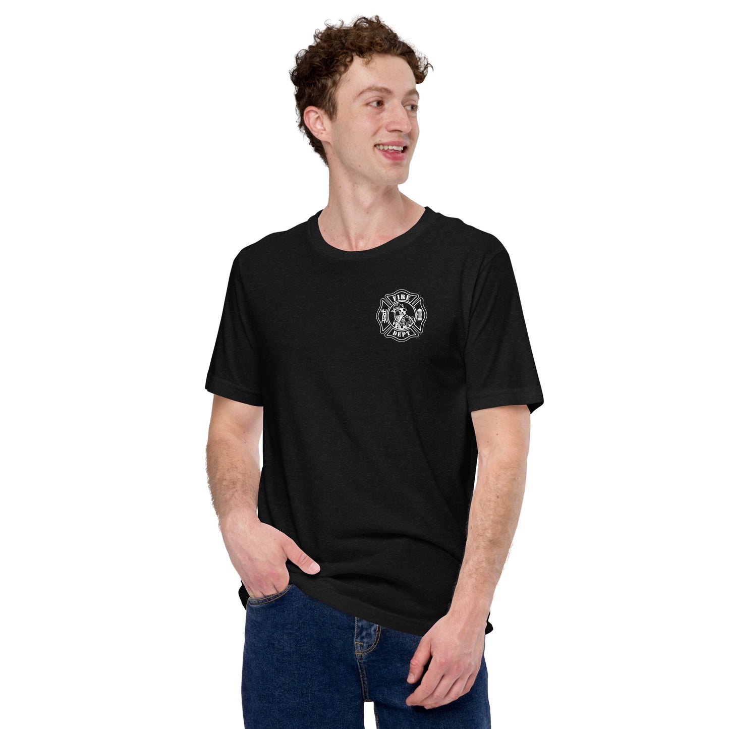Fire Department Maltese Cross Front and Back Unisex Premium T-shirt