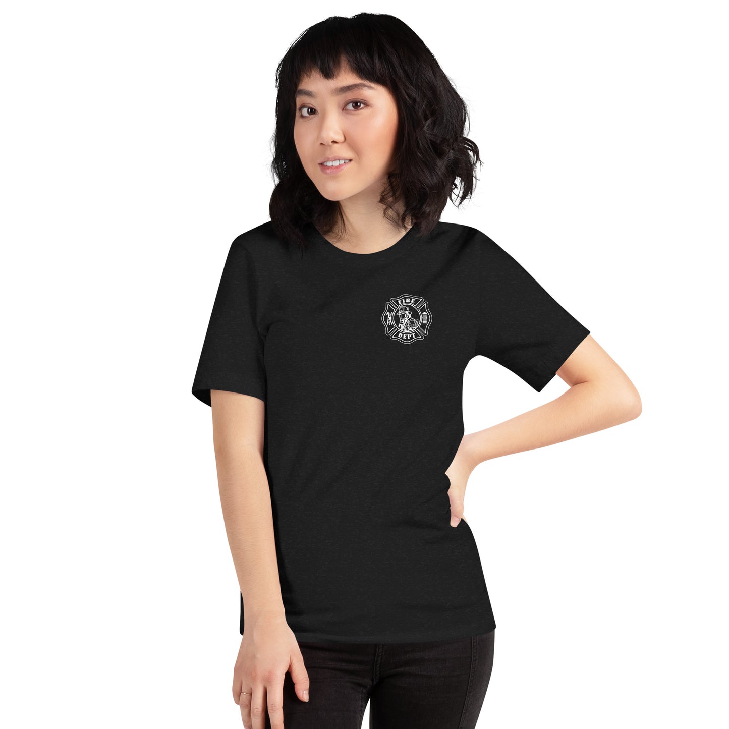Fire Department Maltese Cross Front and Back Unisex Premium T-shirt