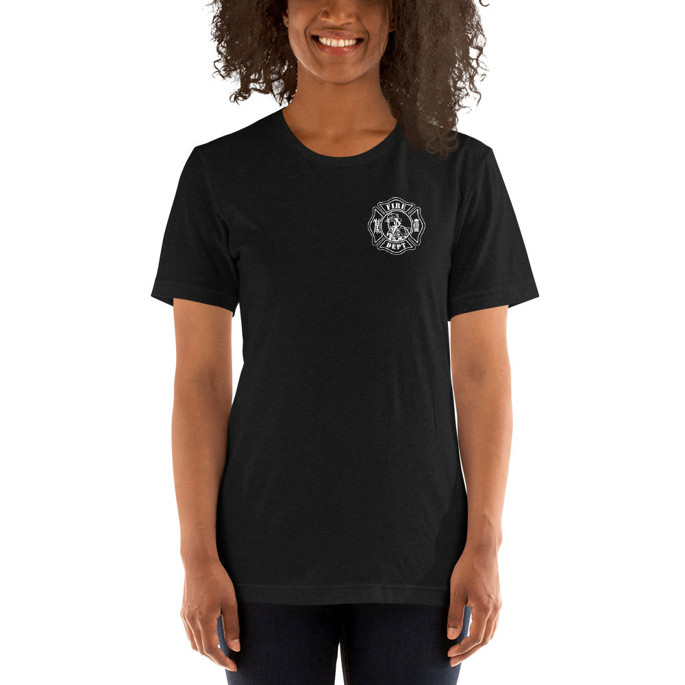 Fire Department Maltese Cross Front and Back Unisex Premium T-shirt