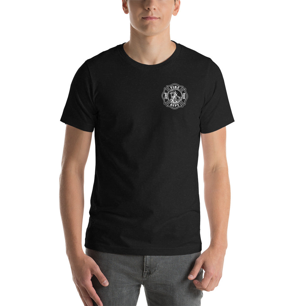 Fire Department Maltese Cross Front and Back Unisex Premium T-shirt