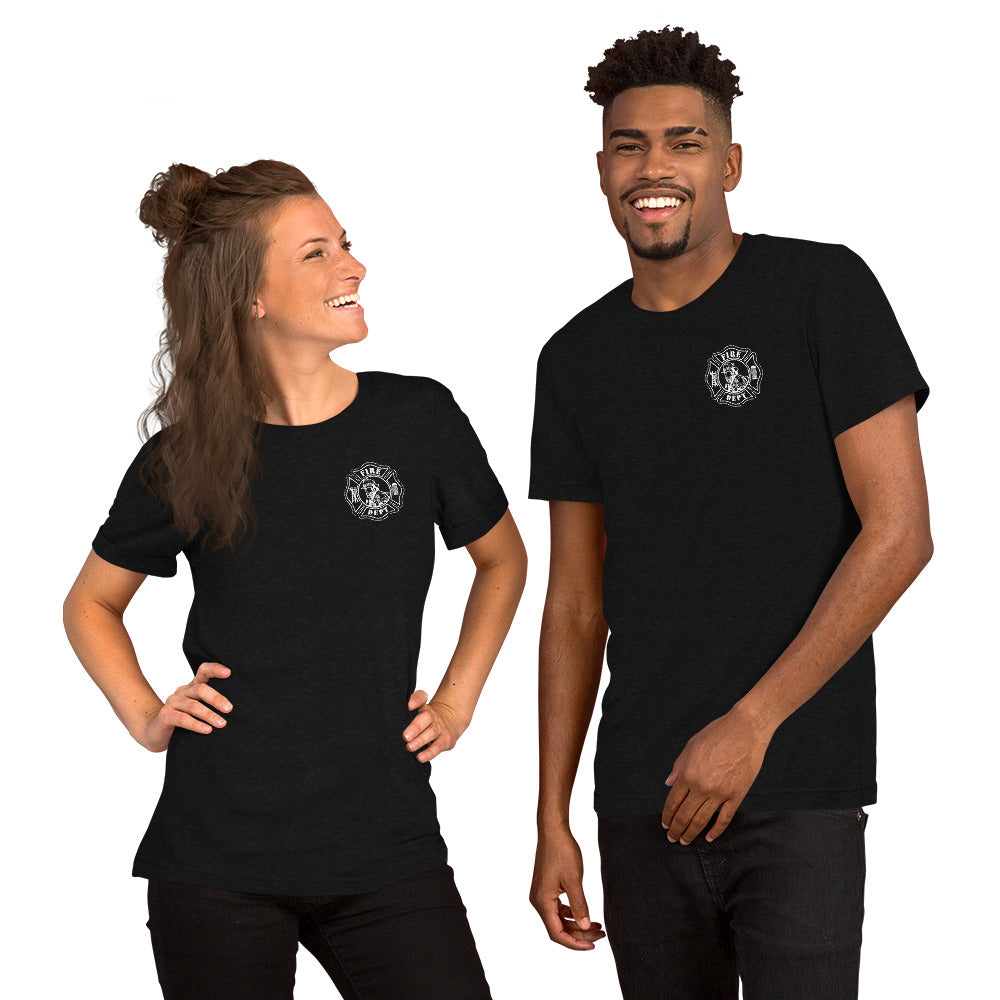 Fire Department Maltese Cross Front and Back Unisex Premium T-shirt