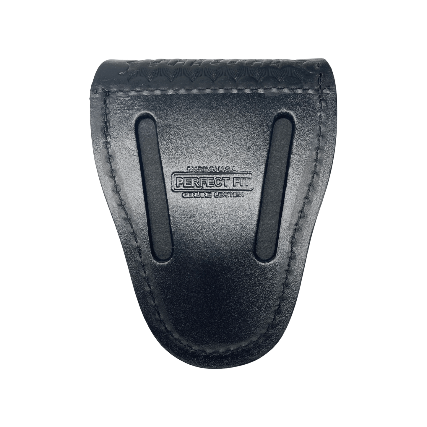 Closed Top Basketweave Leather Handcuff Case