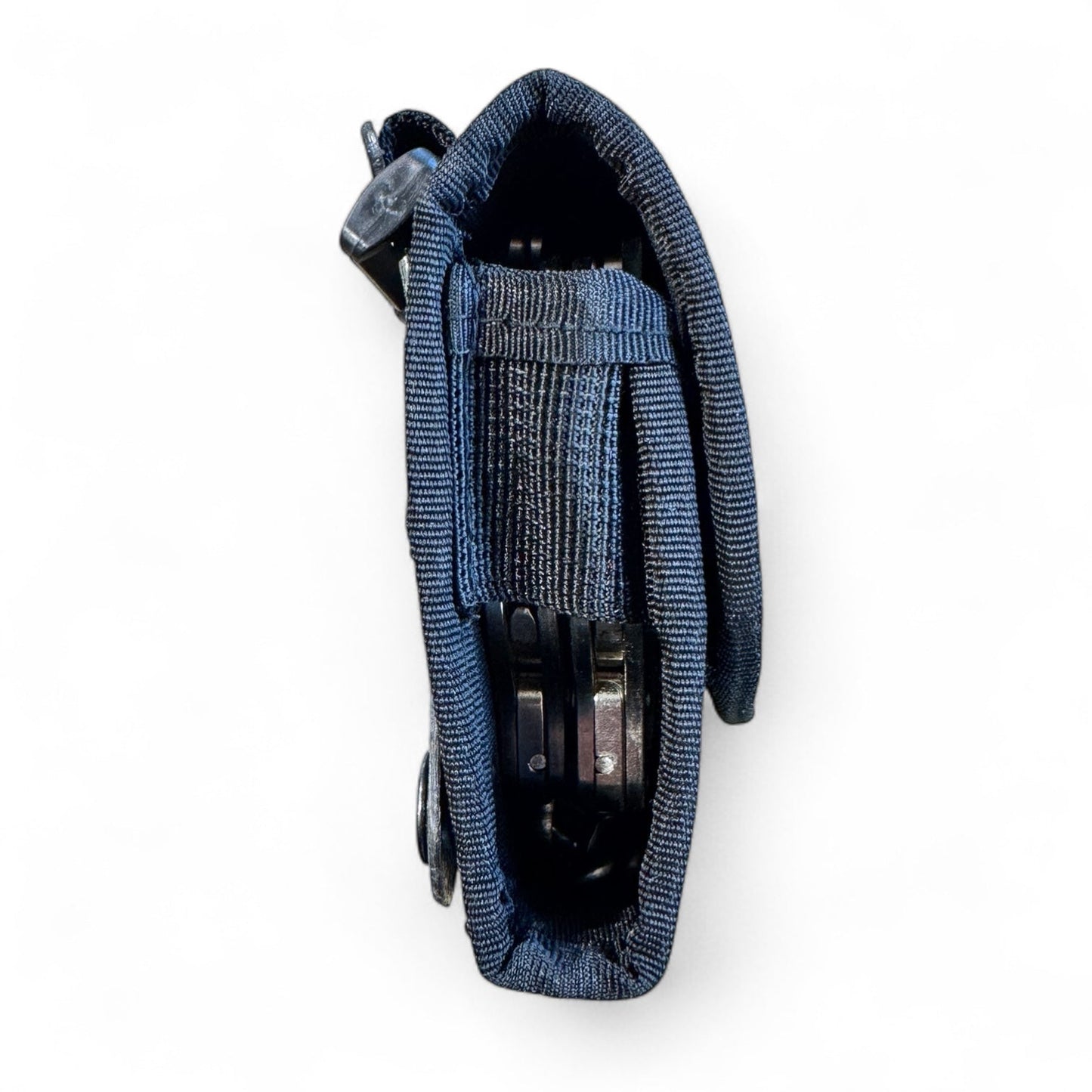 MOLLE LOC-STICK COMPACT HANDCUFF POUCH W/ VELCRO FLAP AND SNAP CLOSURE