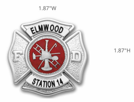 Elmwood Fire Badge - Nickel Electroplate - Wallet Clip - Smith & Warren F143