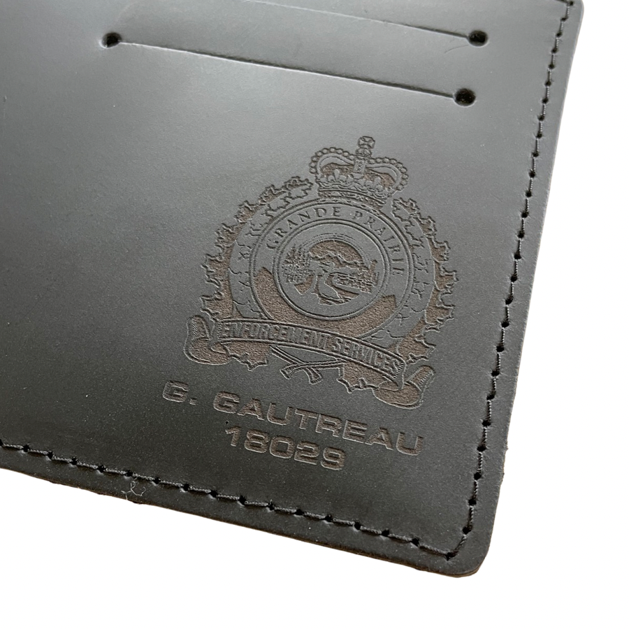 Custom Badge and ID Holder Wallet Canada Personalization Engraving Gift Police Fire EMS Paramedic Corrections Canadian Duty Gear