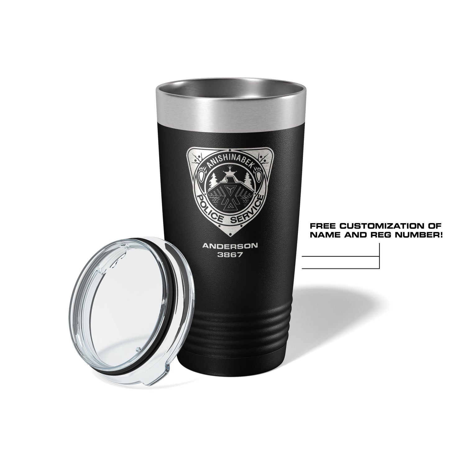 Anishinabek Police Service Black Vacuum Insulated Tumbler