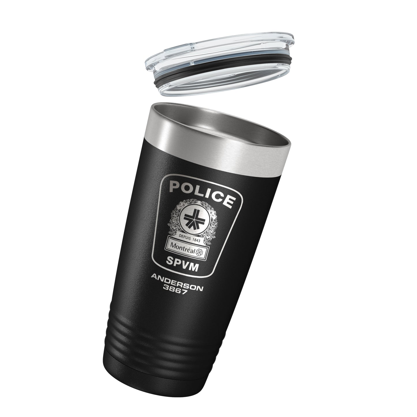 Montreal Police SPVM (Service de Police de la Ville de Montréal) Black Vacuum Insulated Tumbler
