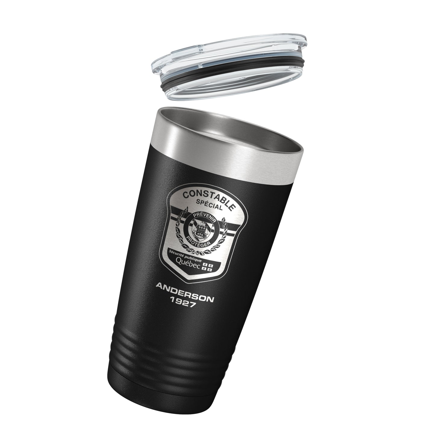 Quebec Sécurité Publique Outremont Special Constable Black Vacuum Insulated Tumbler