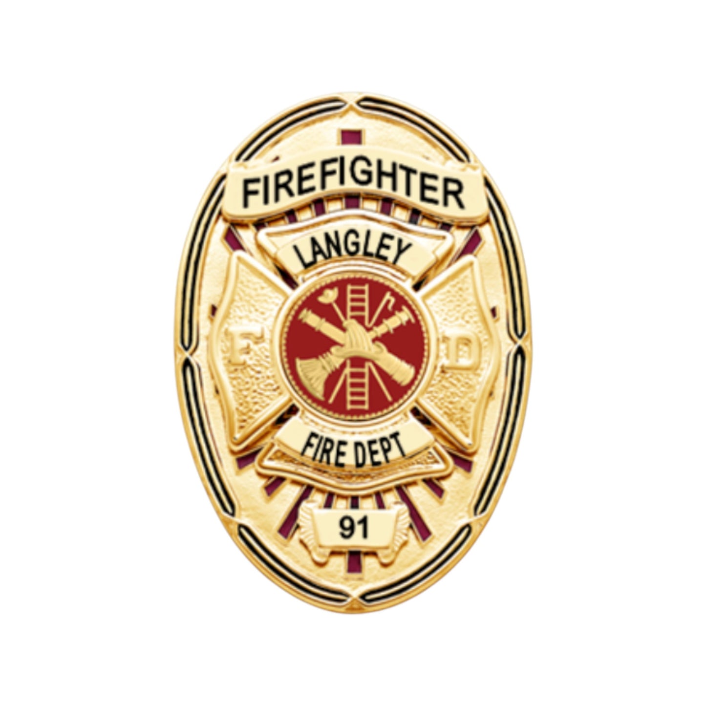 S652 Smith and Warren Oval Firefighter Badge