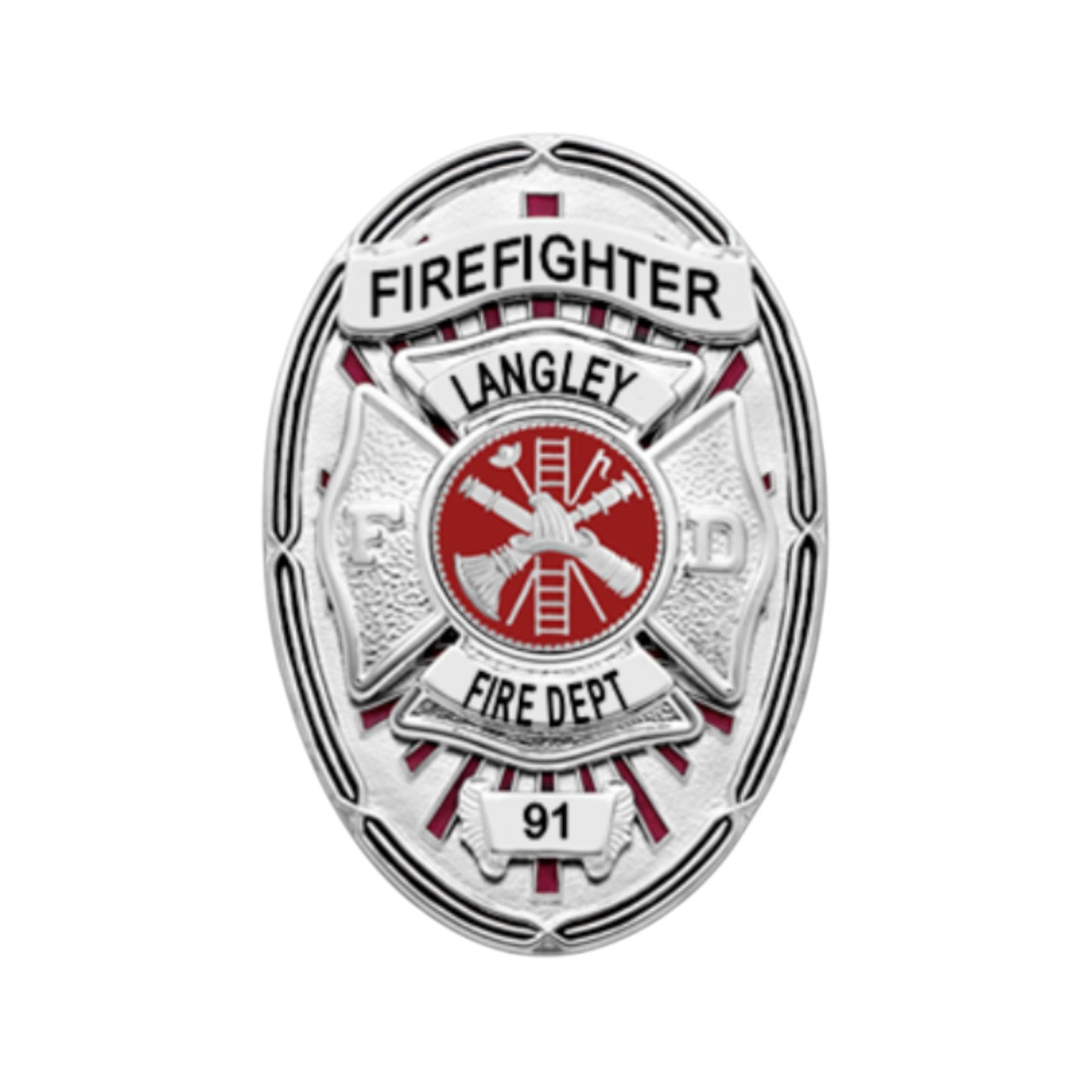 S652 Smith and Warren Oval Firefighter Badge