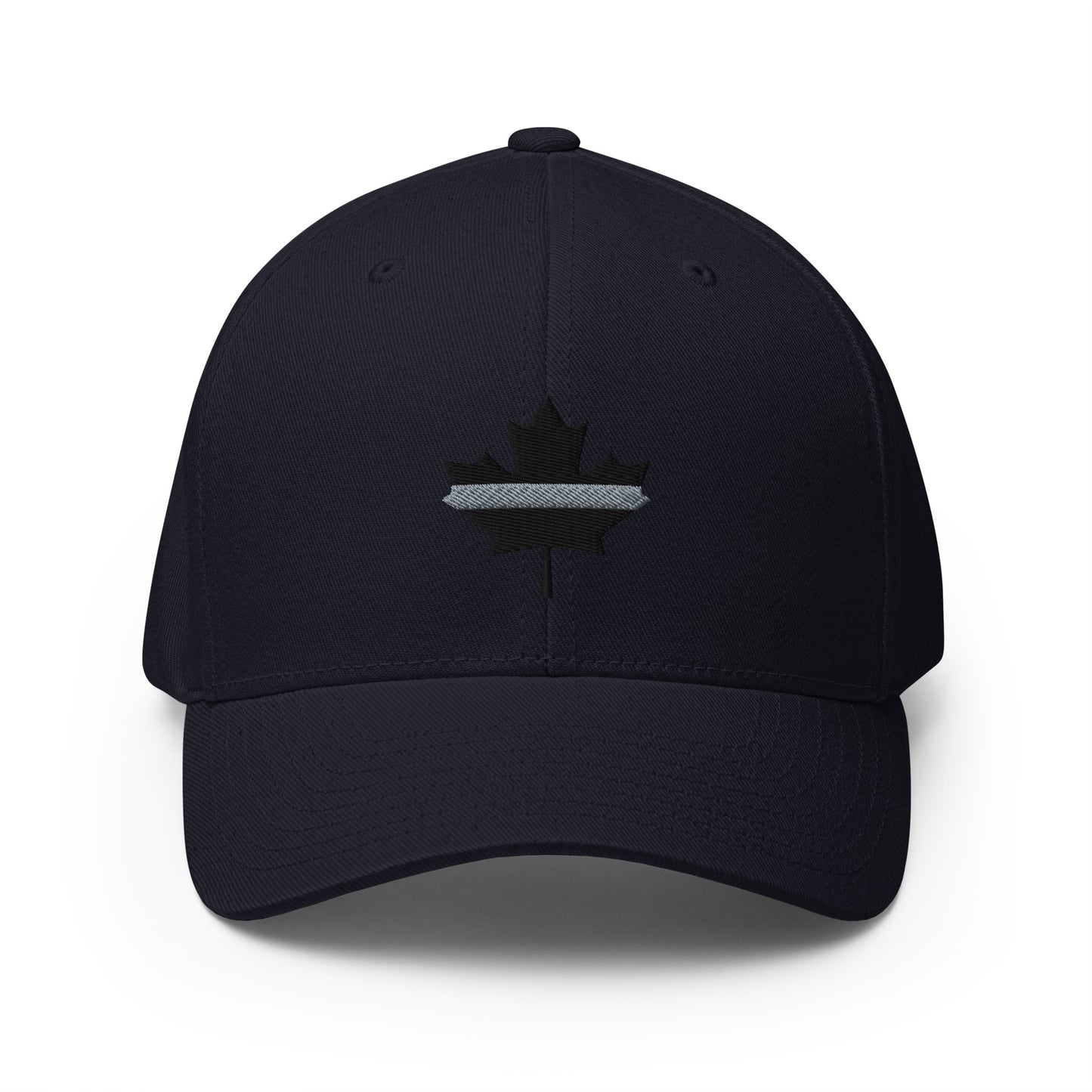 Thin Grey Line Black Maple Leaf Flexfit Hat