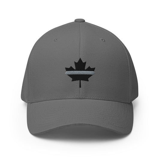 Thin Grey Line Black Maple Leaf Flexfit Hat