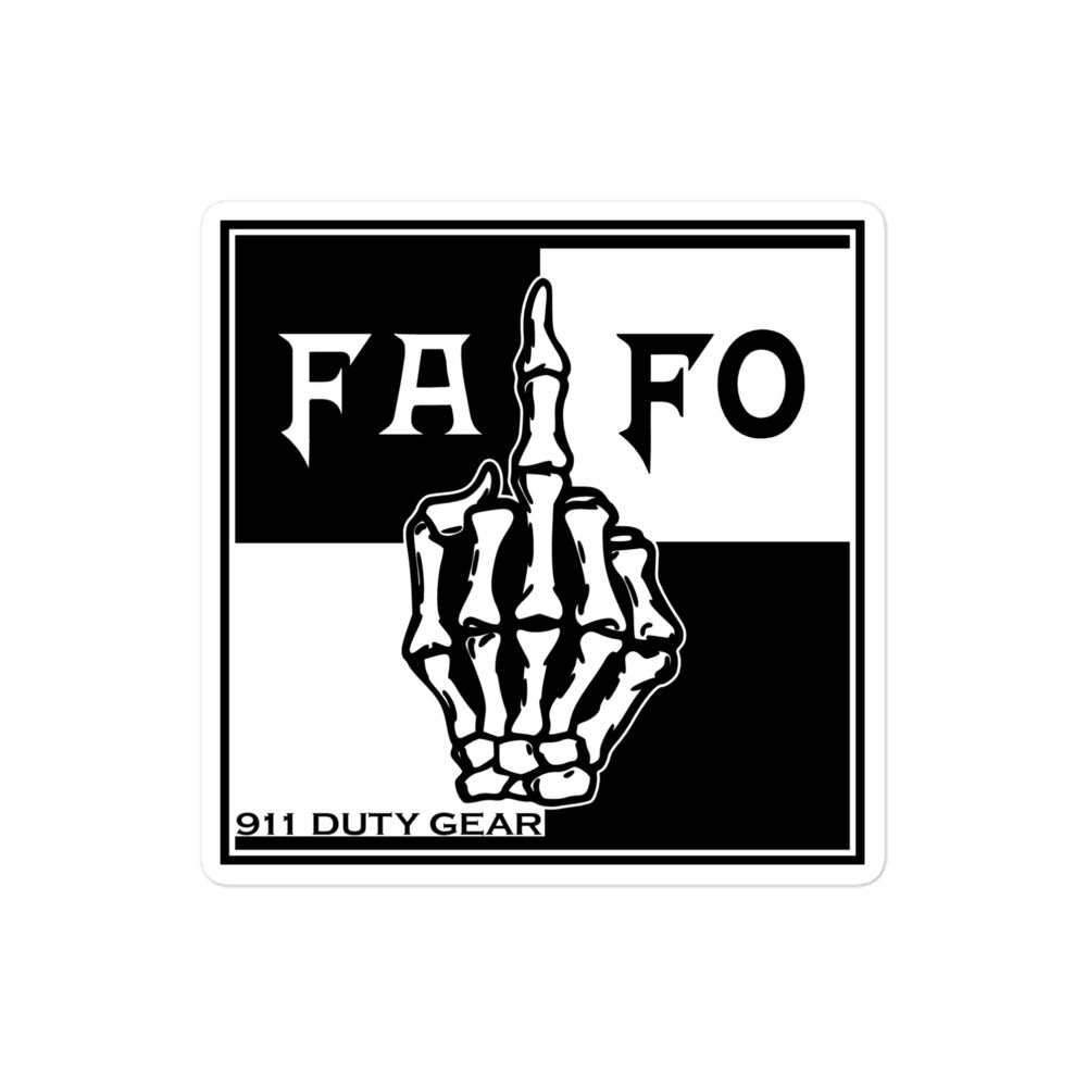 FAFO (F*ck Around and Find Out) Skeleton Finger Stickers