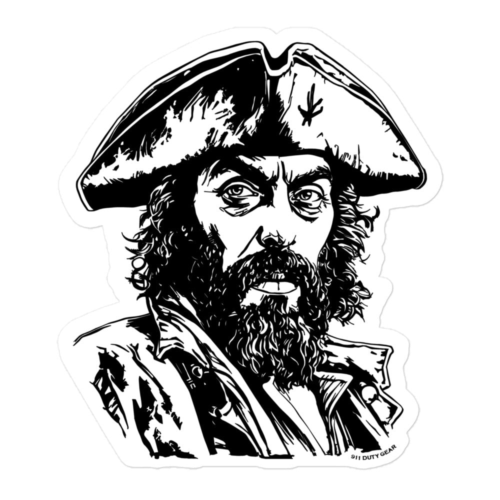 Blackbeard Sticker Captain Blackbeard Pirate Stickers – 911 Duty Gear Canada