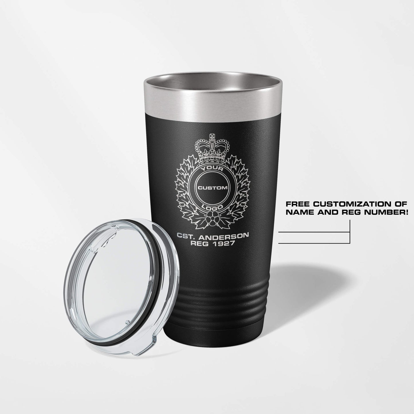 Custom Logo Black Vacuum Insulated Tumbler-Polar Camel-911 Duty Gear Canada