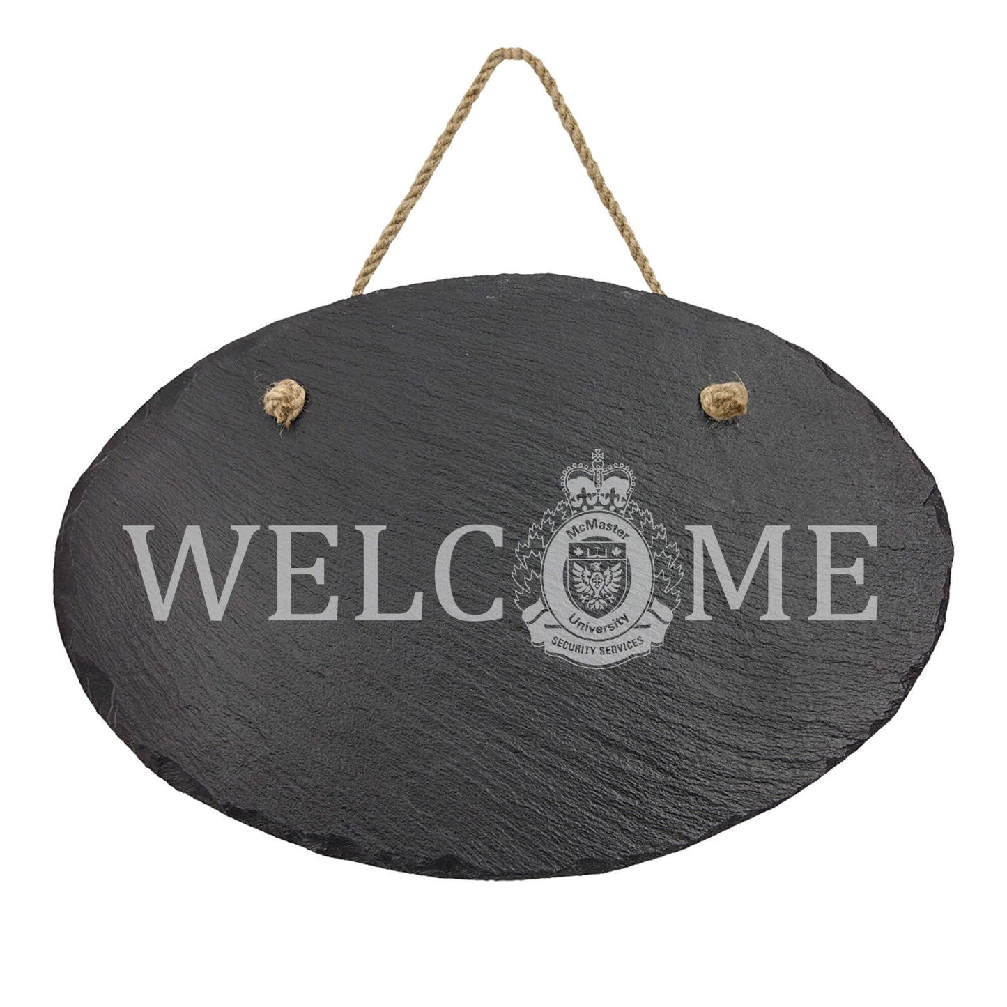 McMaster University Protective Services Oval Hanging Slate Decor-911 Duty Gear Canada-911 Duty Gear Canada