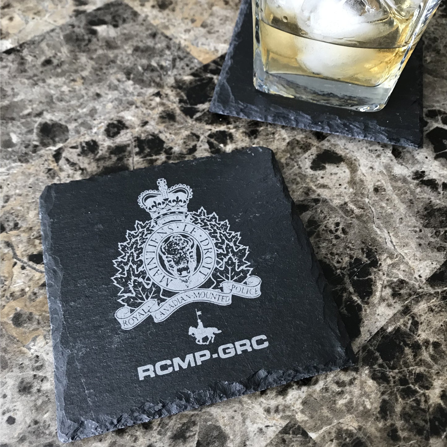 Alberta Peace Officer Stone Slate Coasters-911 Duty Gear-911 Duty Gear Canada