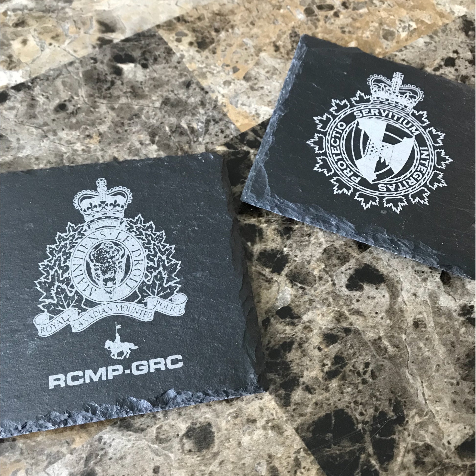 Alberta Peace Officer Stone Slate Coasters-911 Duty Gear-911 Duty Gear Canada