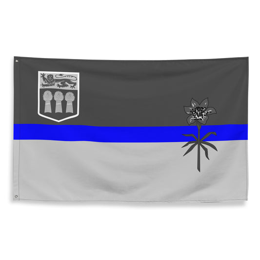 Subdued Saskatchewan Thin Blue Line Canada Wall Flag-911 Duty Gear Canada-911 Duty Gear Canada