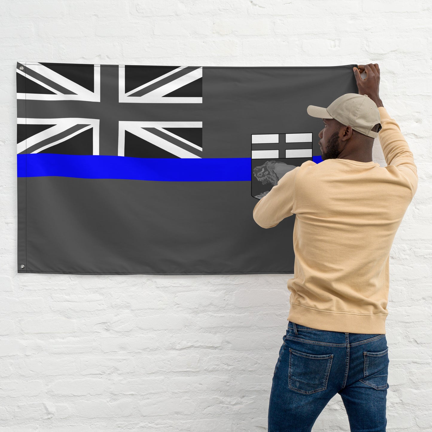 Subdued Manitoba Thin Blue Line Canada Wall Flag-911 Duty Gear Canada-911 Duty Gear Canada