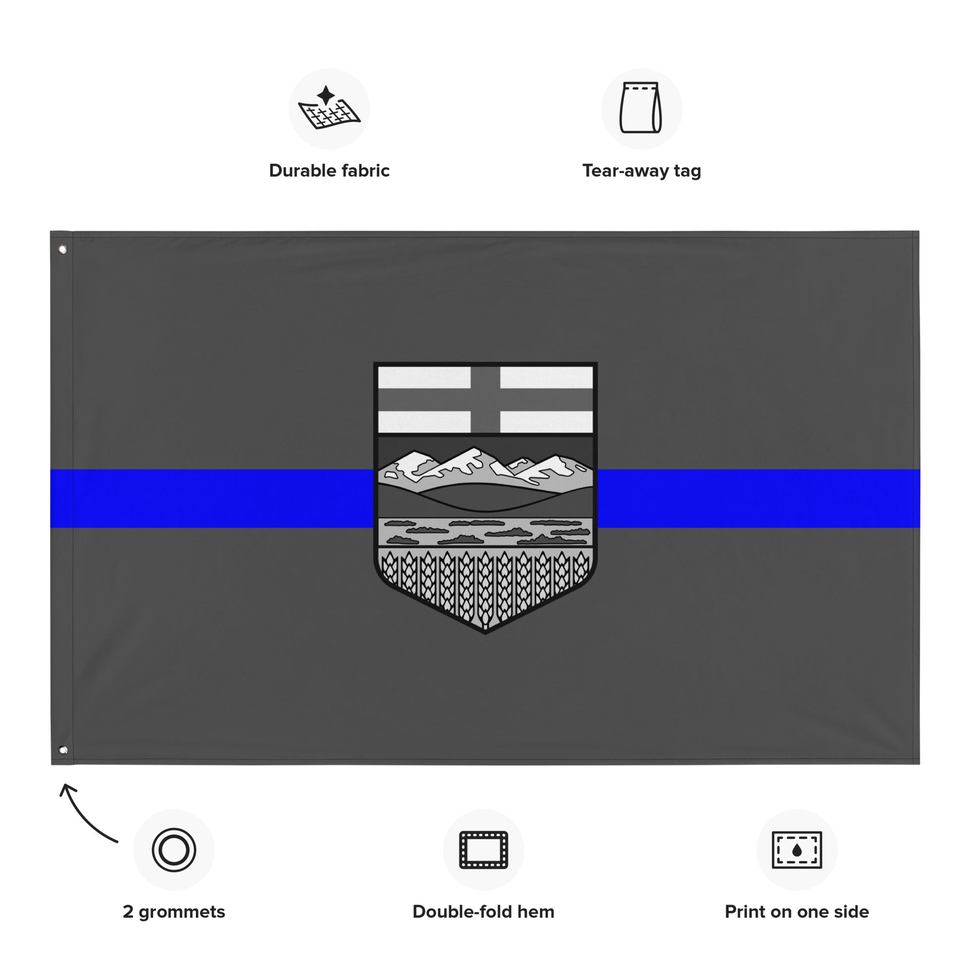 Subdued Alberta Thin Blue Line Canada Wall Flag-911 Duty Gear Canada-911 Duty Gear Canada