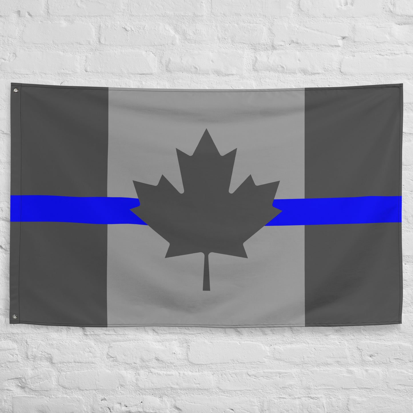 Subdued Thin Blue Line Canada Wall Flag-911 Duty Gear Canada-911 Duty Gear Canada