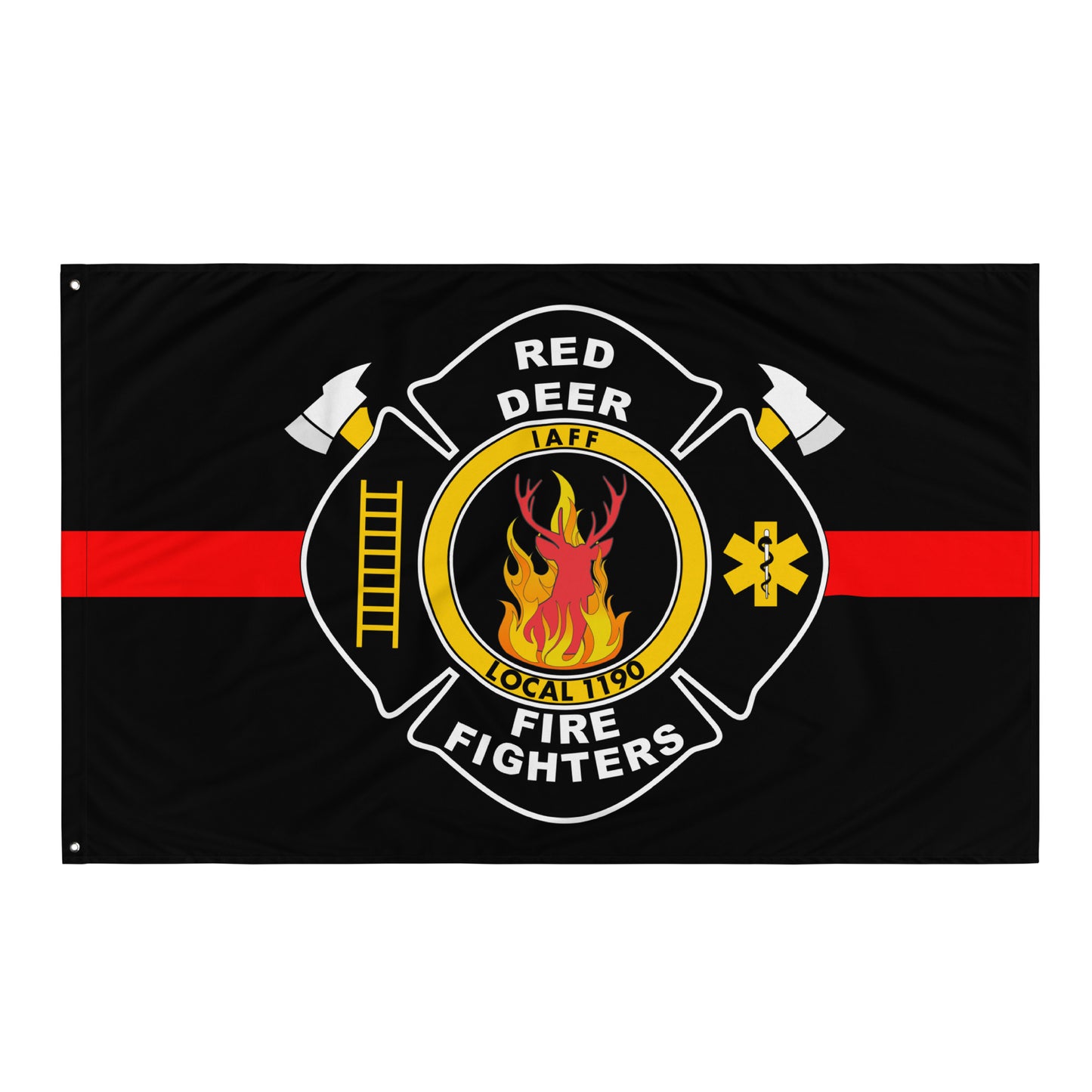 Custom Firefighter, Fire Department, Station, Engine Company Wall Flag-911 Duty Gear Canada-911 Duty Gear Canada