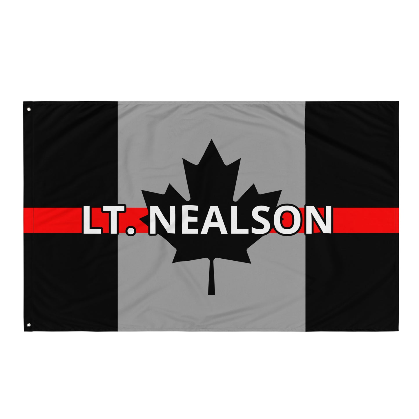 Custom Text, Name, Reg, Badge Thin Red Line Wall Flag-911 Duty Gear Canada-911 Duty Gear Canada