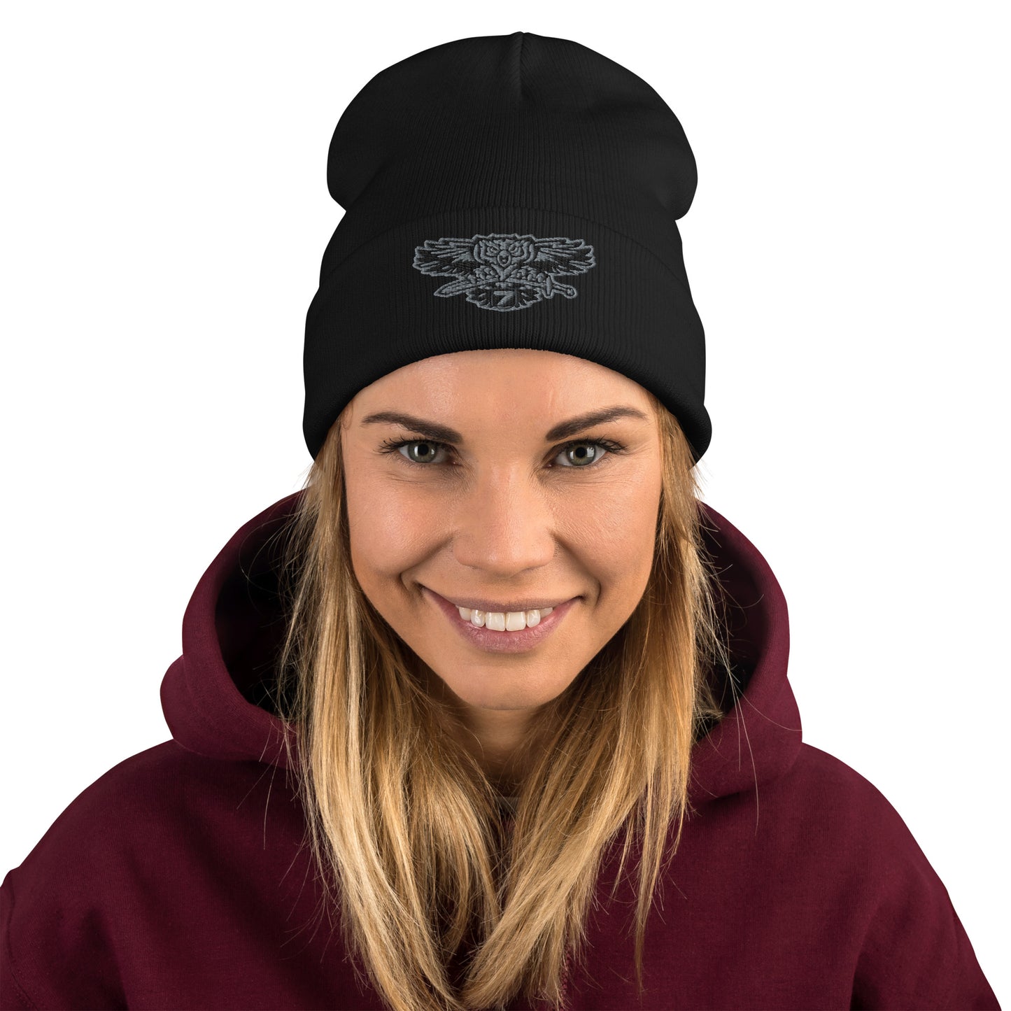 District 7 Embroidered Beanie