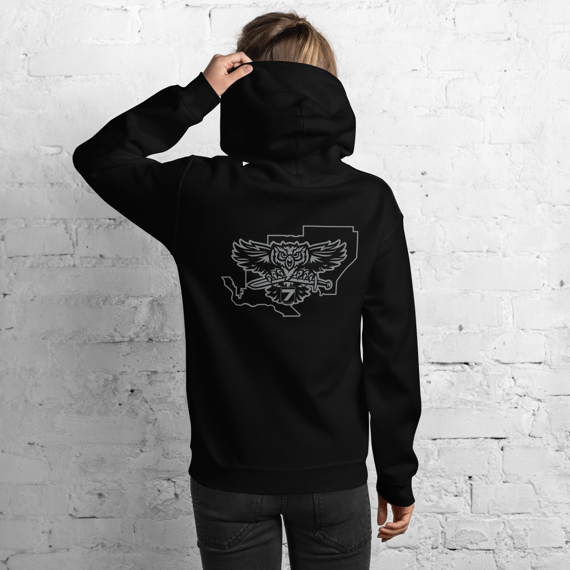 Gildan black hoodie back best sale